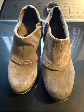 Suede Ankle Booties - Taupe